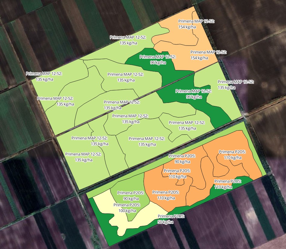mapa varijabilnog đubrenja parcela